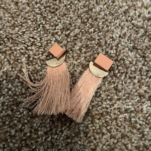 Pale pink tassel earrings. See pic for small scuff